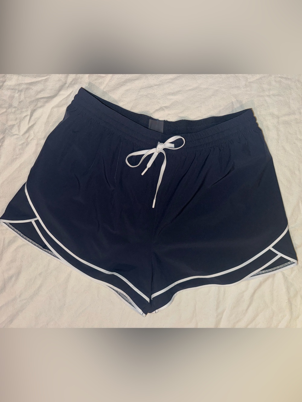 Calia Navy Athletic Shorts with White Piping and Drawstring - Women’s Medium